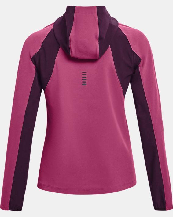 Women's UA Qualifier OutRun The Storm Jacket, Red, pdpMainDesktop image number 7